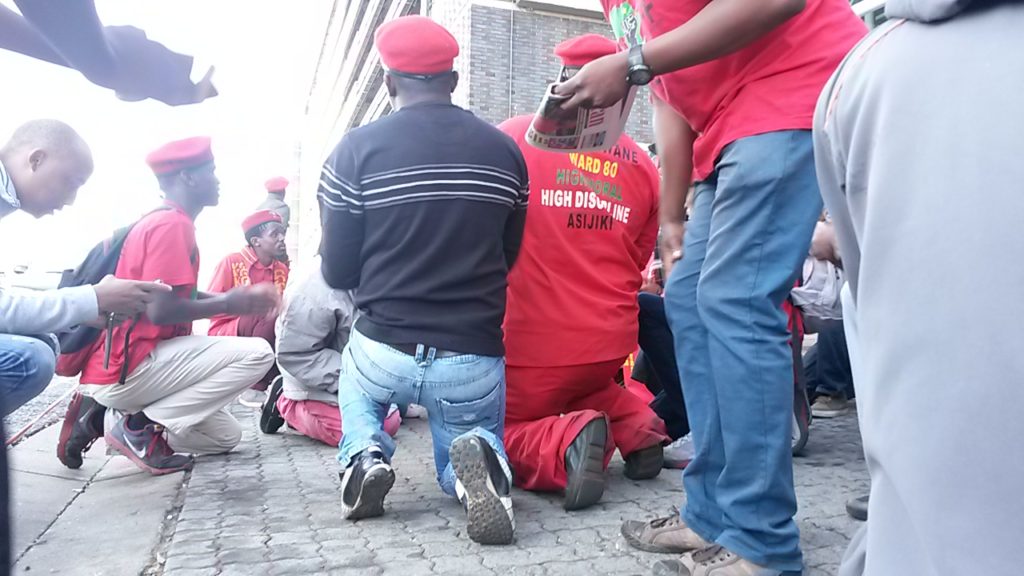 in the thick of a EFF protest